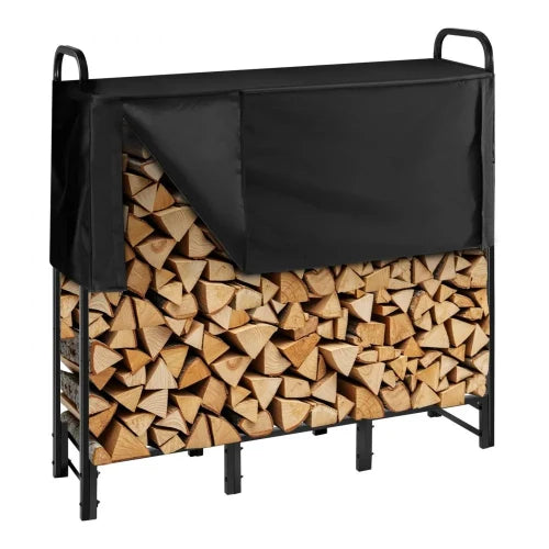 Support à bois de chauffage avec housse imperméable