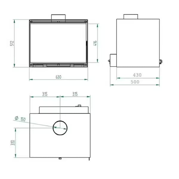 Insert à bois GABRIELA 10 - Noir INTERSTOVES