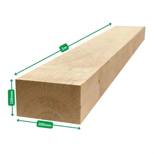 Pack de 12 Traverses en chêne non traitées | L: 3 m
