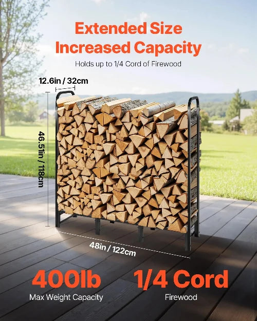 Support à bois de chauffage avec housse imperméable