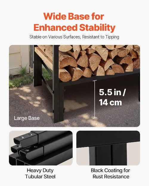 Support à bois de chauffage avec housse imperméable