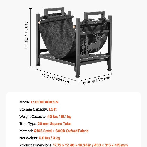 Support à bois de chauffage d'intérieur