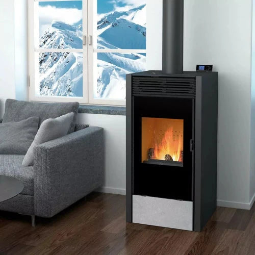 Poêle mixte bois et granulés BiWood vitre sérigraphiée - 11,2 Kw
