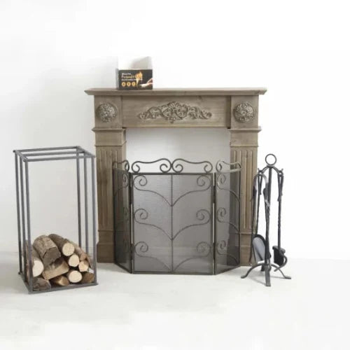Rack à bûches vertical métal gris - AUBRY GASPARD