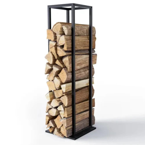 Porte bûche vertical 33x33x112cm - métal - range bûche