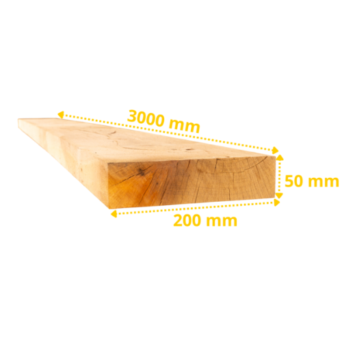 Lot de 30 planches de chêne 3000 x 200 x 50 mm
