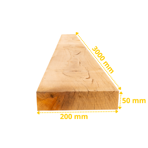 Lot de 30 planches de chêne 3000 x 200 x 50 mm