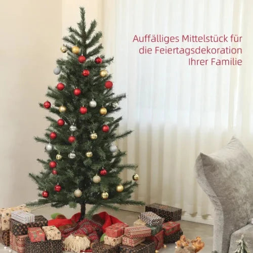 Sapin de Noël artificiel 180 cm pliable ignifuge avec support acier vert